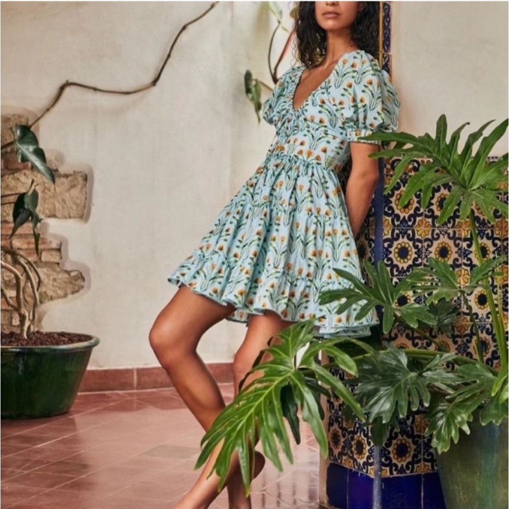 Agua by Agua Bendita Manzanilla Floral Mini Dress